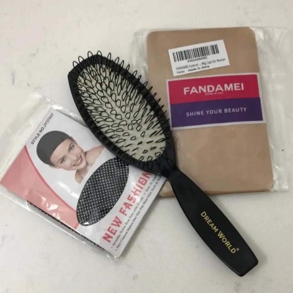 Wig kit, brush, hair nets